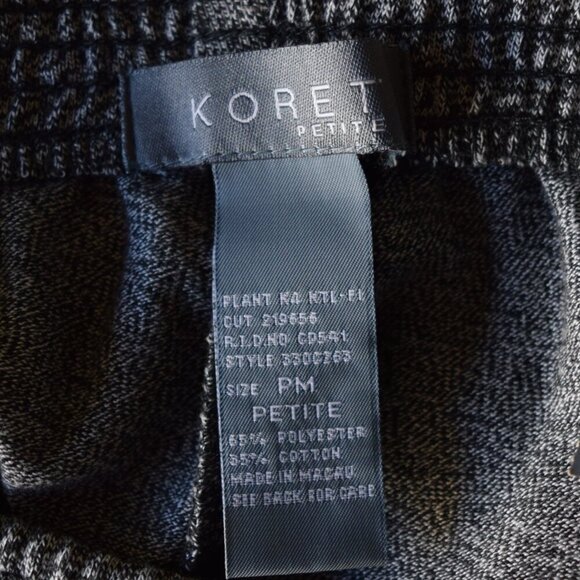 NWT KORET Cotton Blend Stretchy Pants In Grey & Black Size PM (10-12) - Picture 4 of 5